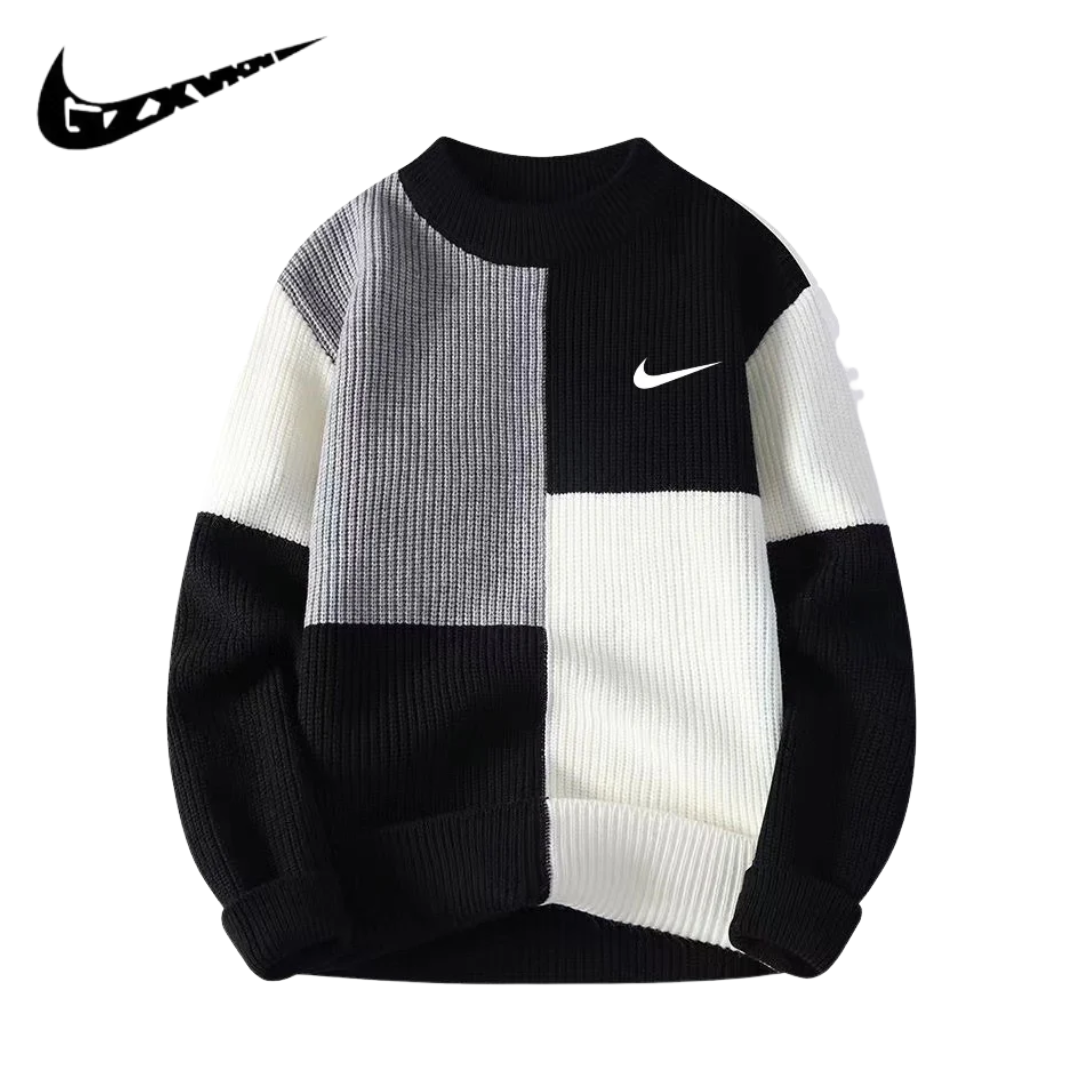 NK – Modischer Herrenpullover aus Strick mit Colorblock-Design