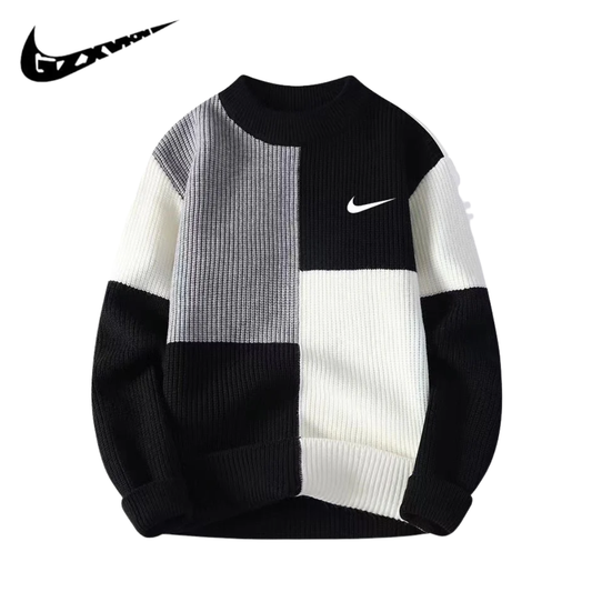 NK – Modischer Herrenpullover aus Strick mit Colorblock-Design