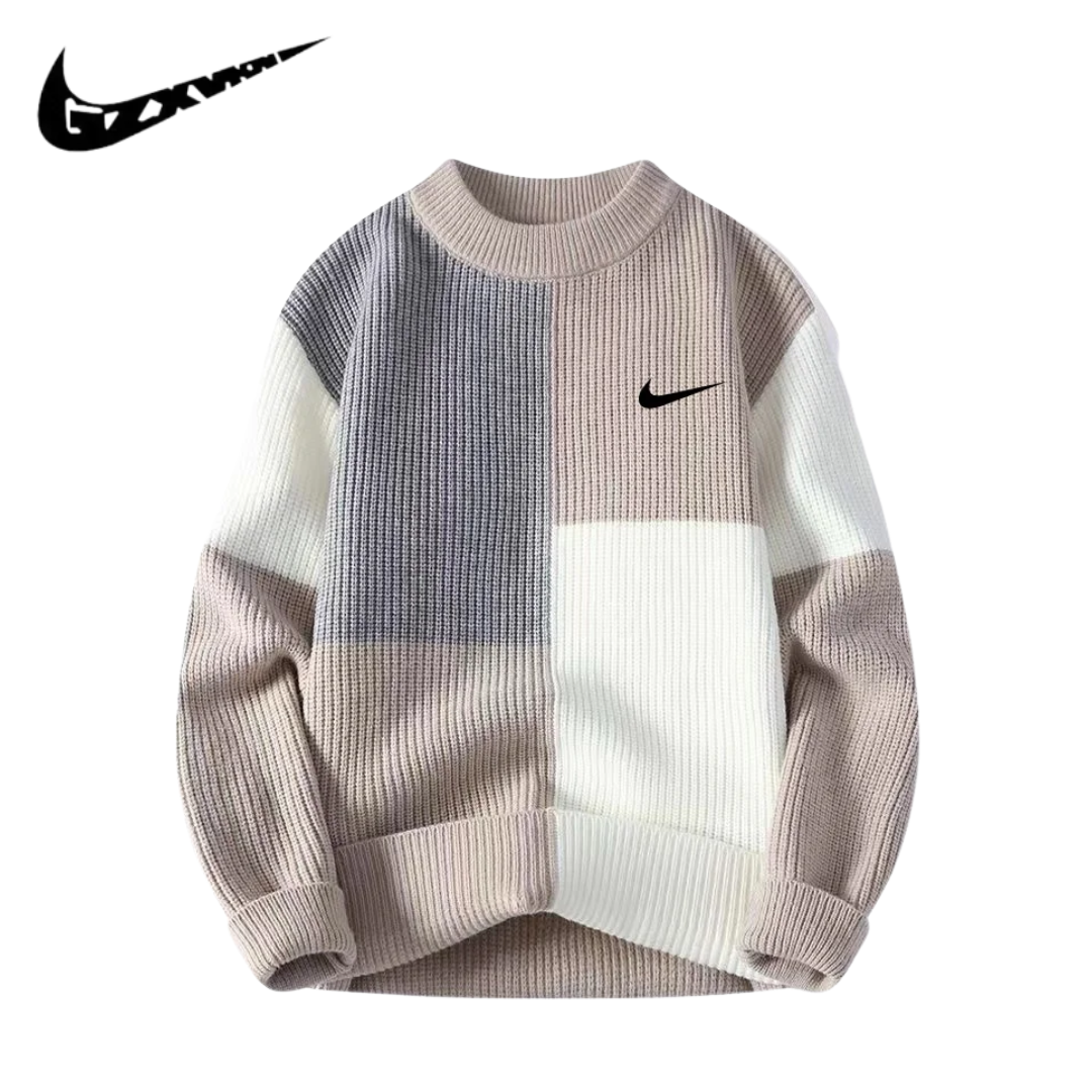 NK – Modischer Herrenpullover aus Strick mit Colorblock-Design